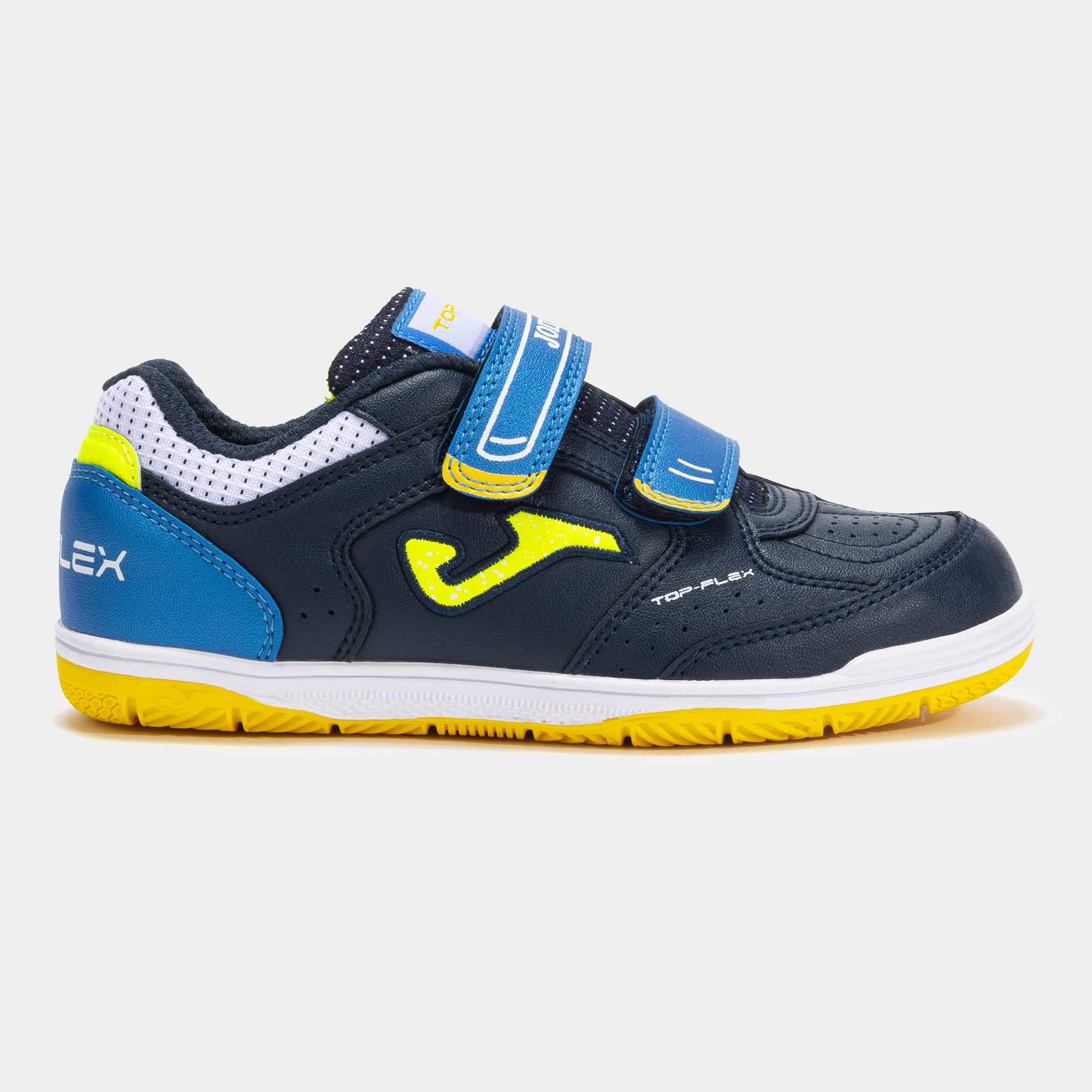 Zapatilla Joma TOP FLEX JR 2503 MARINO INDOOR - calzado de futbol sala para niño y niña.