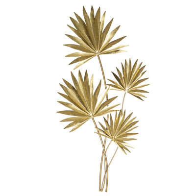 Factory Cuadros Decoración Mural Hoja Metal Oro - Medidas 85x45cm - Fácil Instalación