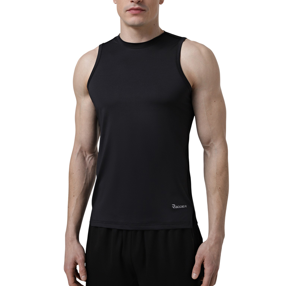 Camiseta sin Manga de Hombre Radder Skarn - Color negro básico combina fácilmente con cualquier prenda, y el elegante logotipo de radder le aporta un toque moderno