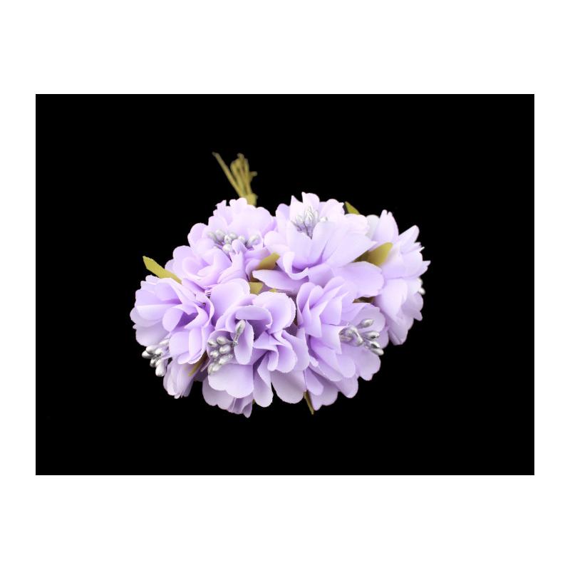 POMO 6 MINIFLORES DE TELA para Decorar Sombreros - Producto de Alta Calidad