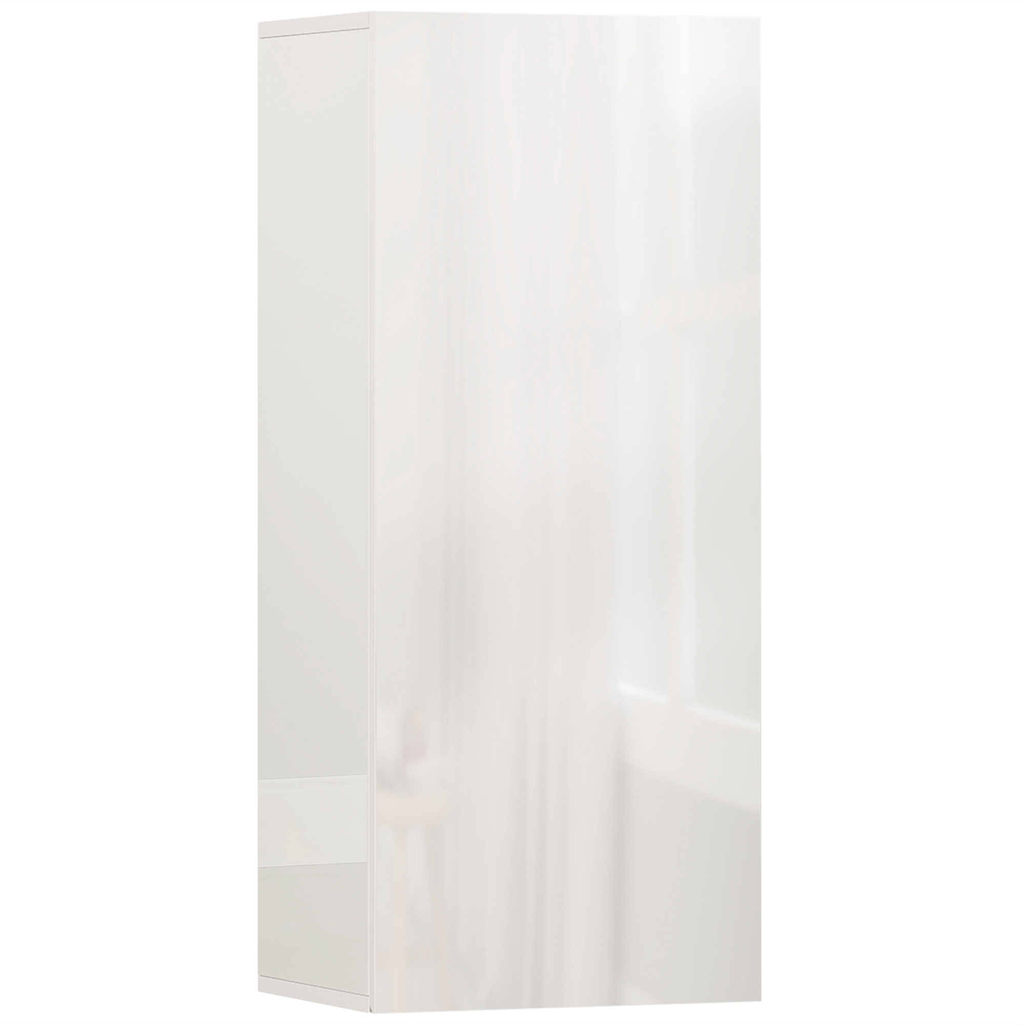 HOMCOM Armario de Baño de Pared, Mueble de Baño Colgar Moderno, Puerta de Alto Brillo, Estantes Ajustables de Vidrio Templado, Ahorra Espacio, para Cocina, Lavandería, 30x23,4x71,2 cm, Blanco Brillo
