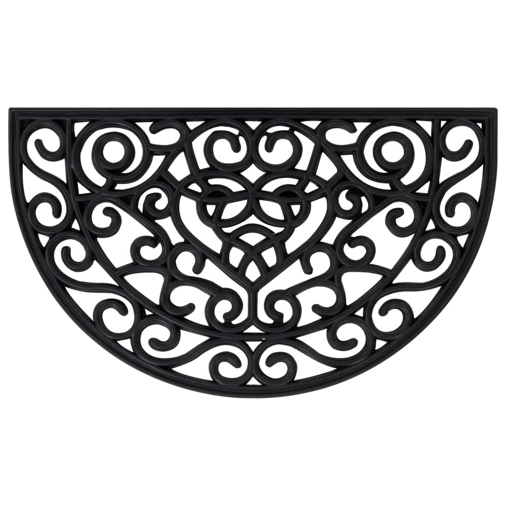 vidaXL Felpudo semicircular de goma 45x75 cm