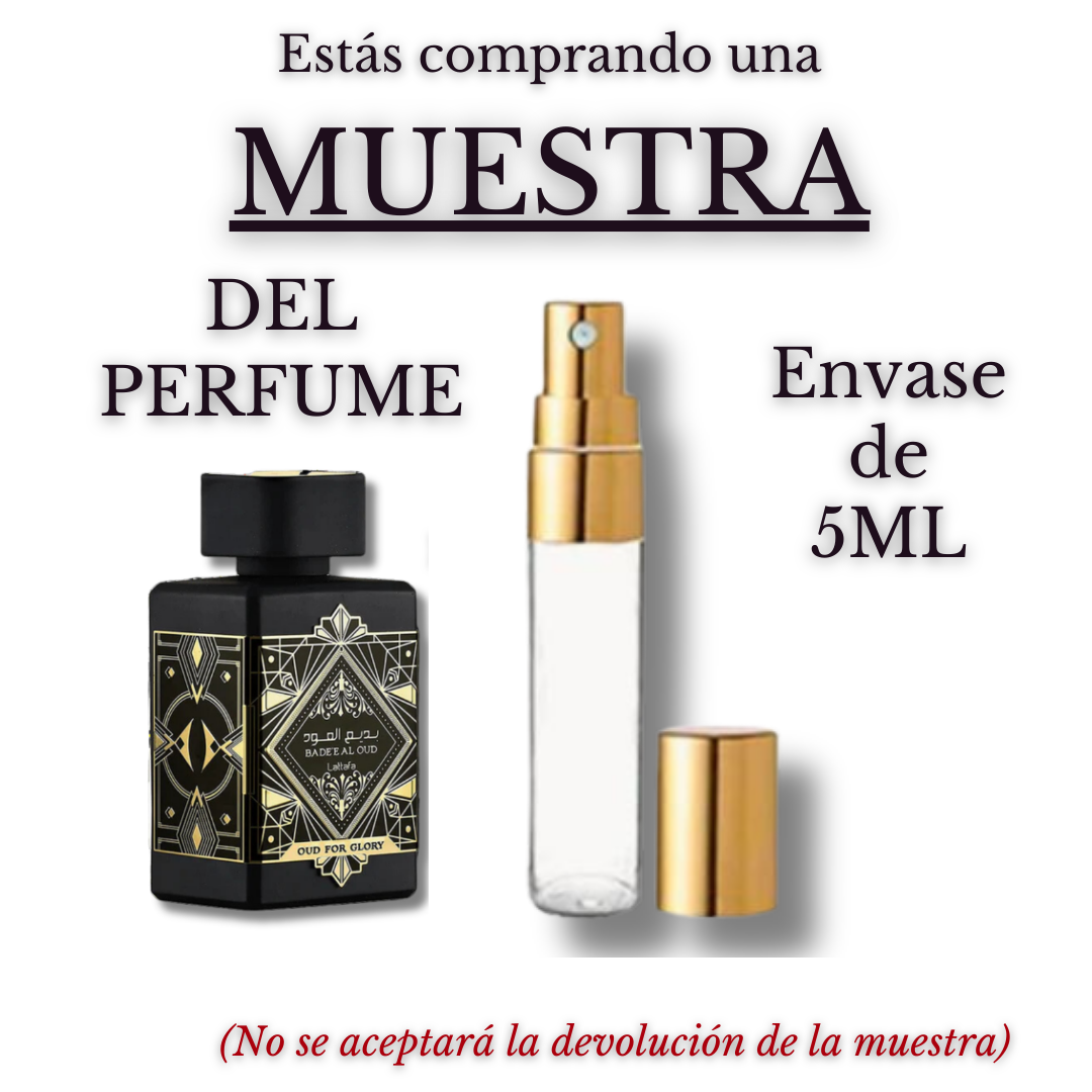 Badee Al Oud Oud For Glory Perfume para Hombre - Lattafa, amaderada oriental Fresca y especiada.