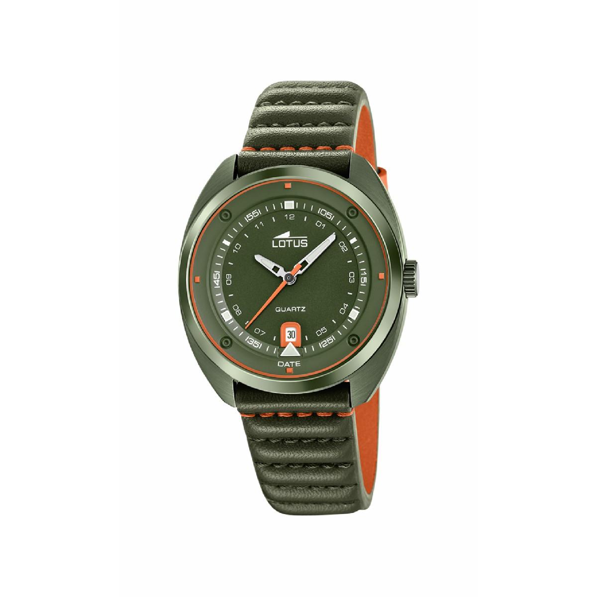 Reloj Lotus Pulse Collection Hombre Piel Verde / Naranja 19098/1
