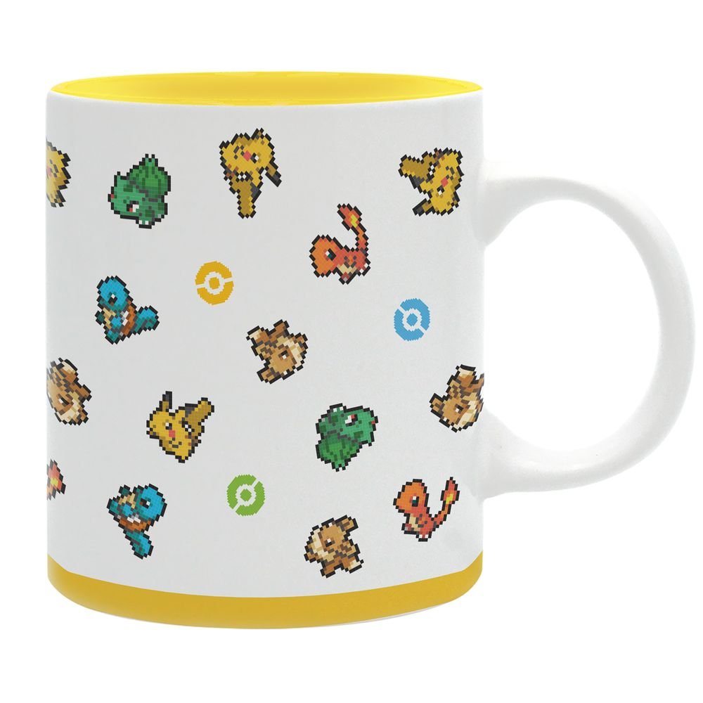 ABYSSE TAZA 320 ML ARTE PIXELADO POKEMON CAJA:2 unidades POKEMON 11x8x10 Cms.
