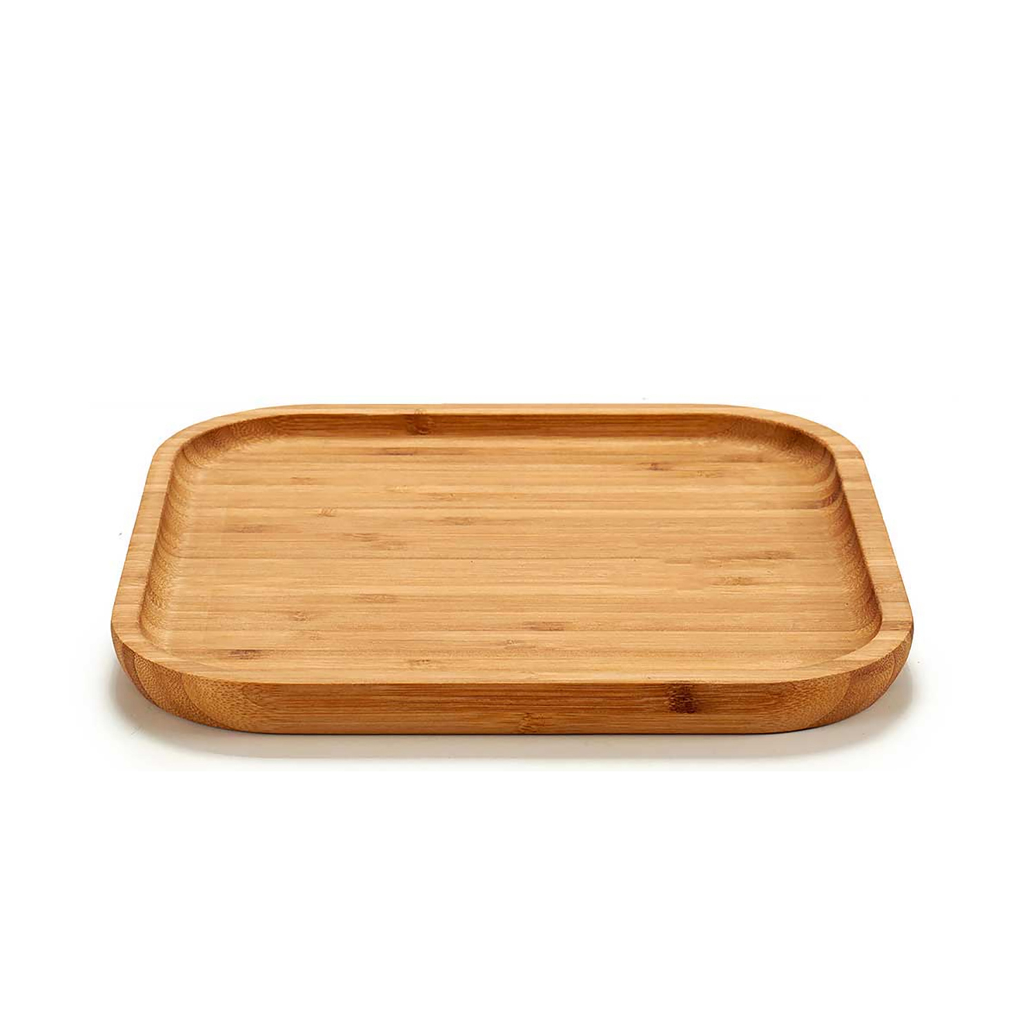 DAM. Bandeja de Bambú para aperitivos cuadrada pequeña. 20x20 cm 20x20x1,5 cm.