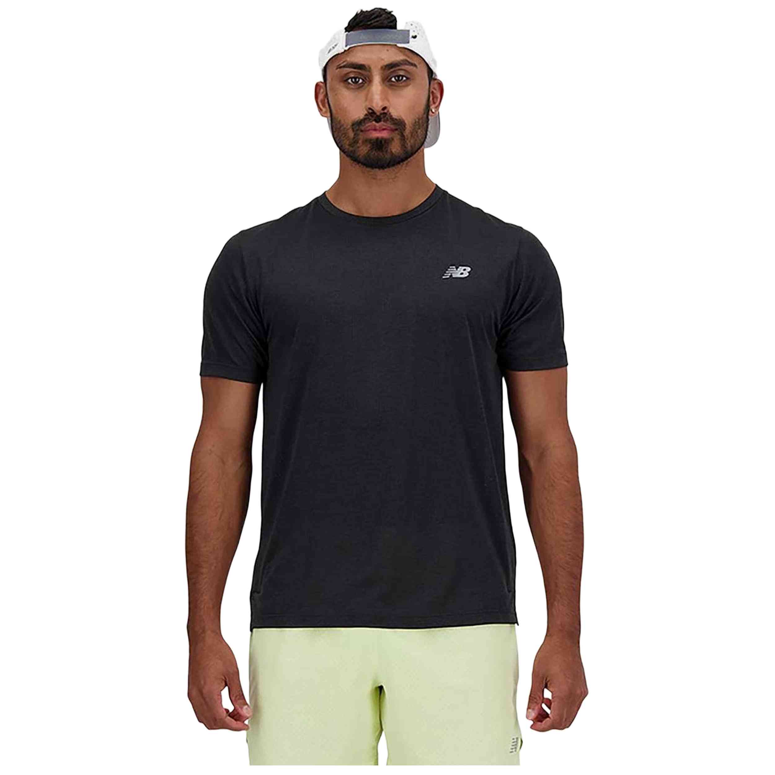 Camiseta De Manga Corta New Balance modelo MT41253BK para hombre y mujer en color Negro