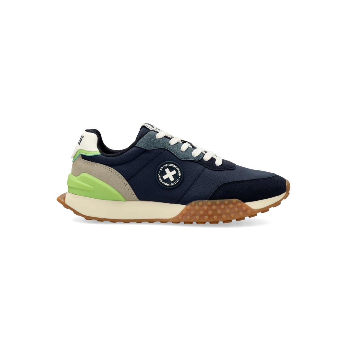 Xti - Zapatillas deportivas casual para hombre, veganas de piel sintética y textil con suela antideslizante y plantilla acolchada extraíble