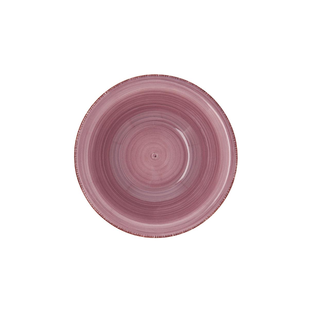 QUID VITA PEONI Bol Cerámico 18CM Rosa Liso Pintado a mano Apilable