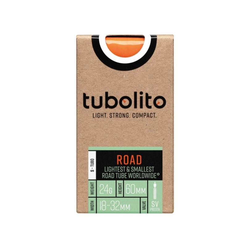 TUBOLITO | Cámara S-Road 700C SV 60mm - Con sus 24 gramos peso, siendo la cámara mas compacta y su optima resistencia a la rotación, la cual es comparable al látex y mucho mejor que el hule,
