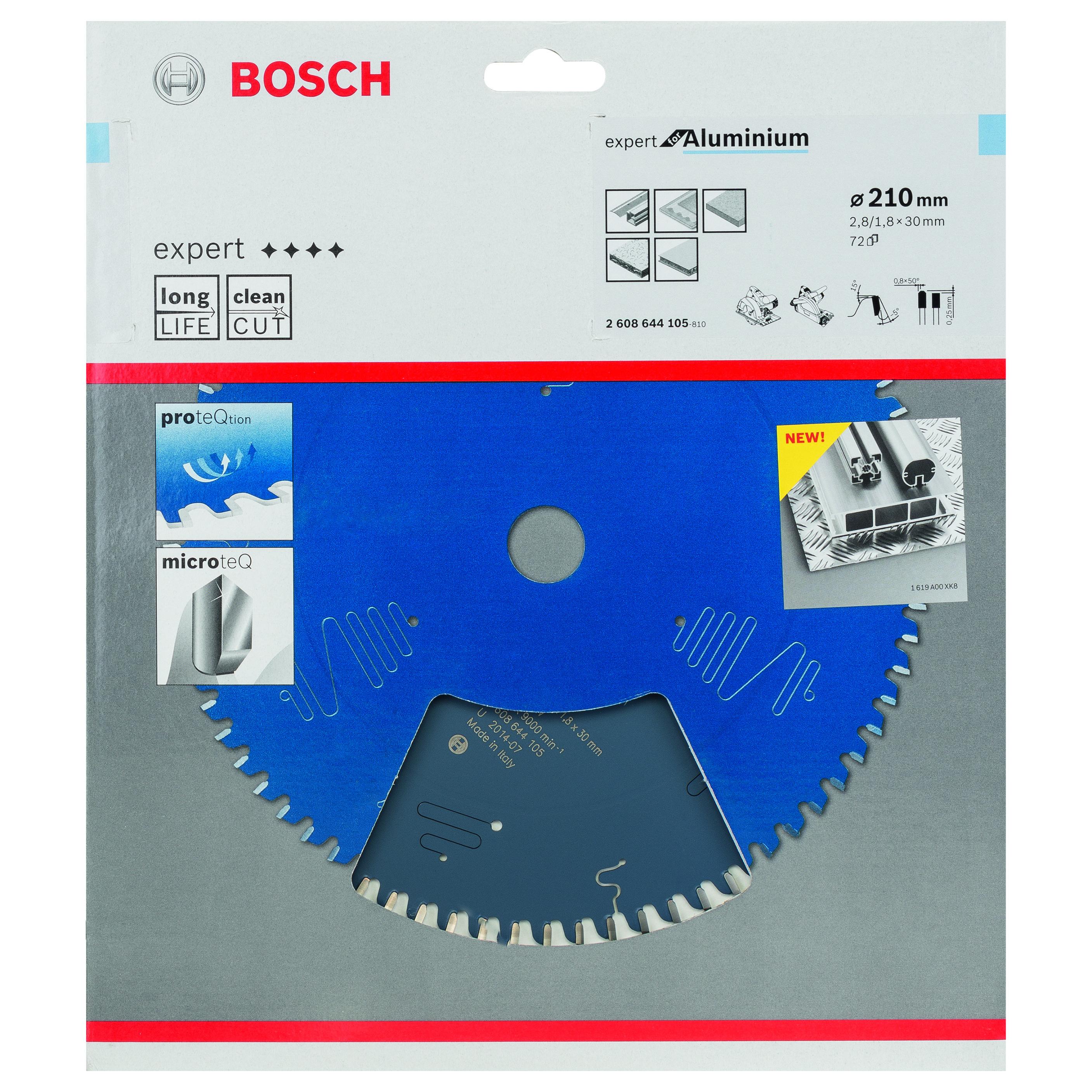 Hoja de sierra circular Expert Aluminio H 210x30-72 | BOSCH 2608644105