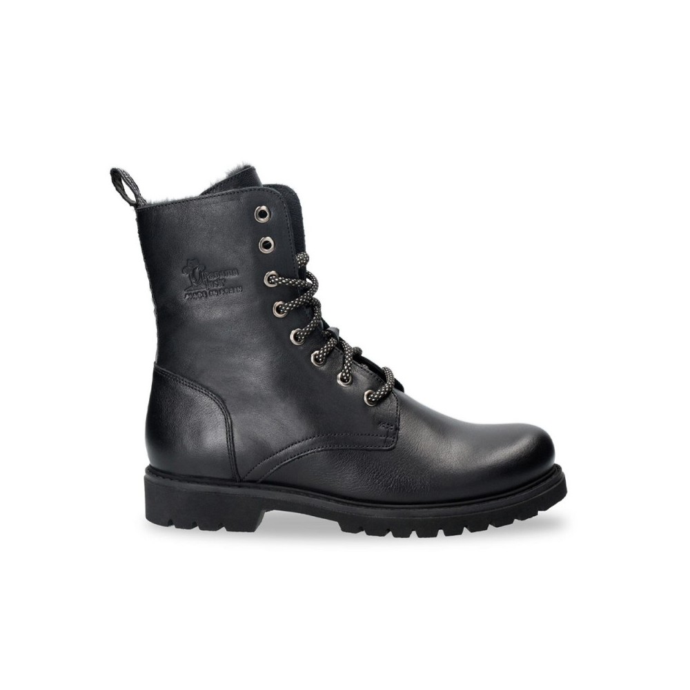Botines Planos Panama Jack Frisia Mujer Negro