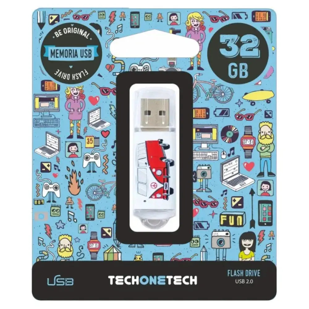 TECH ONE TECH - Pendrive 32 GB USB 2.0 con capacidad de almacenamiento y diseño resistente para uso diario
