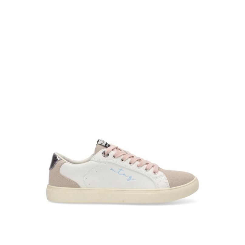 Zapatillas Casual Mustang - Mujer - Suela Plana - Modelo 60712 - Color Beige