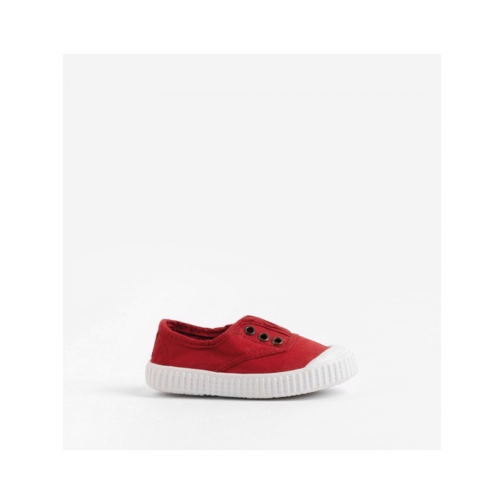 Zapatillas de lona niña VICTORIA 106627 INGLES PUNTERA ELASTICO ROJO 29371 XLV