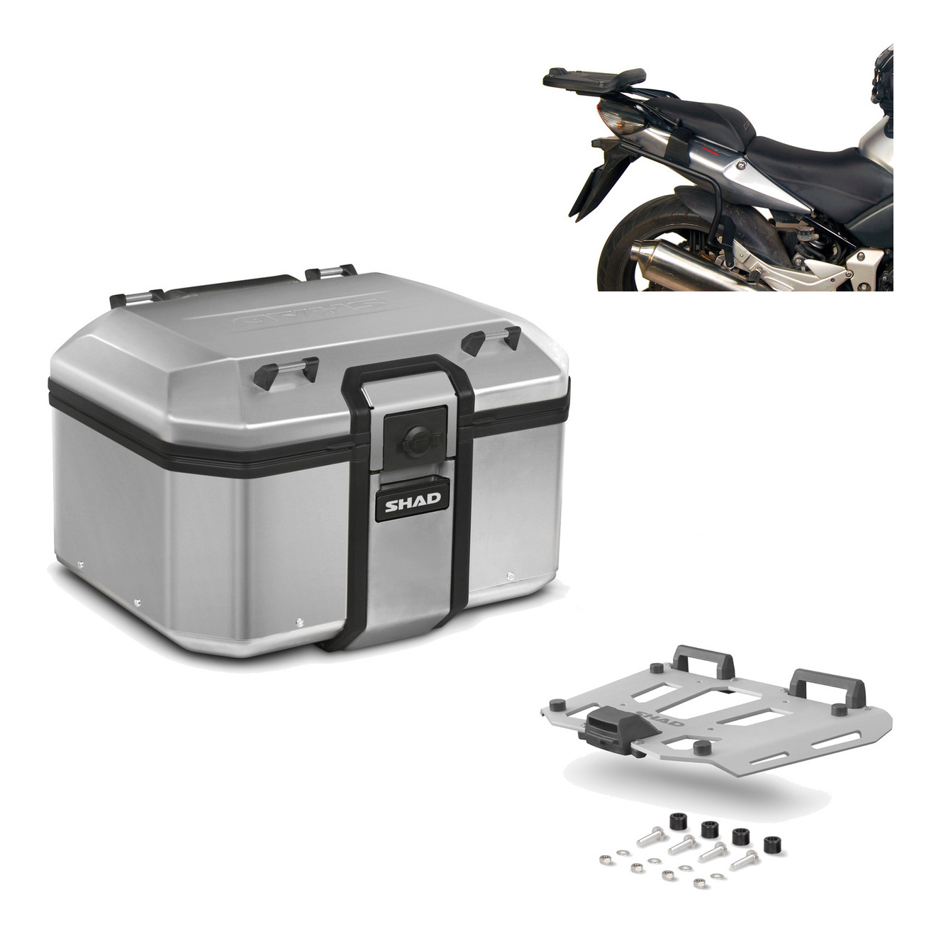 Baul Trasero + Herraje Montaje + Parrilla Tr48 Terra KIT-188031