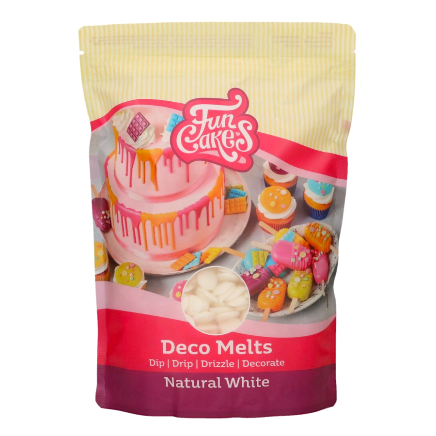 Deco Melts Funcakes Blanco Natural (Sin E-171) - 1 KG - Ideal para Decoración Dulce