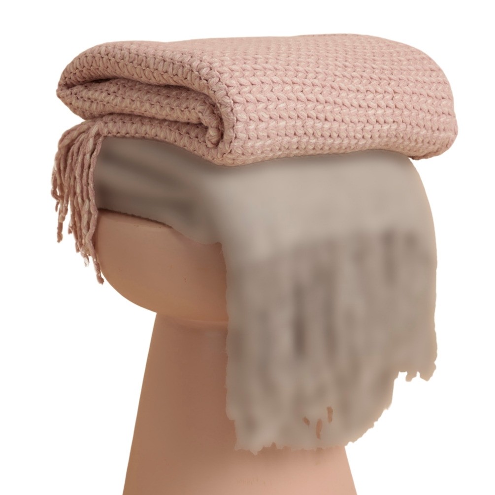 ADMAS manta casa mujer invierno en rosa de chenilla 69106
