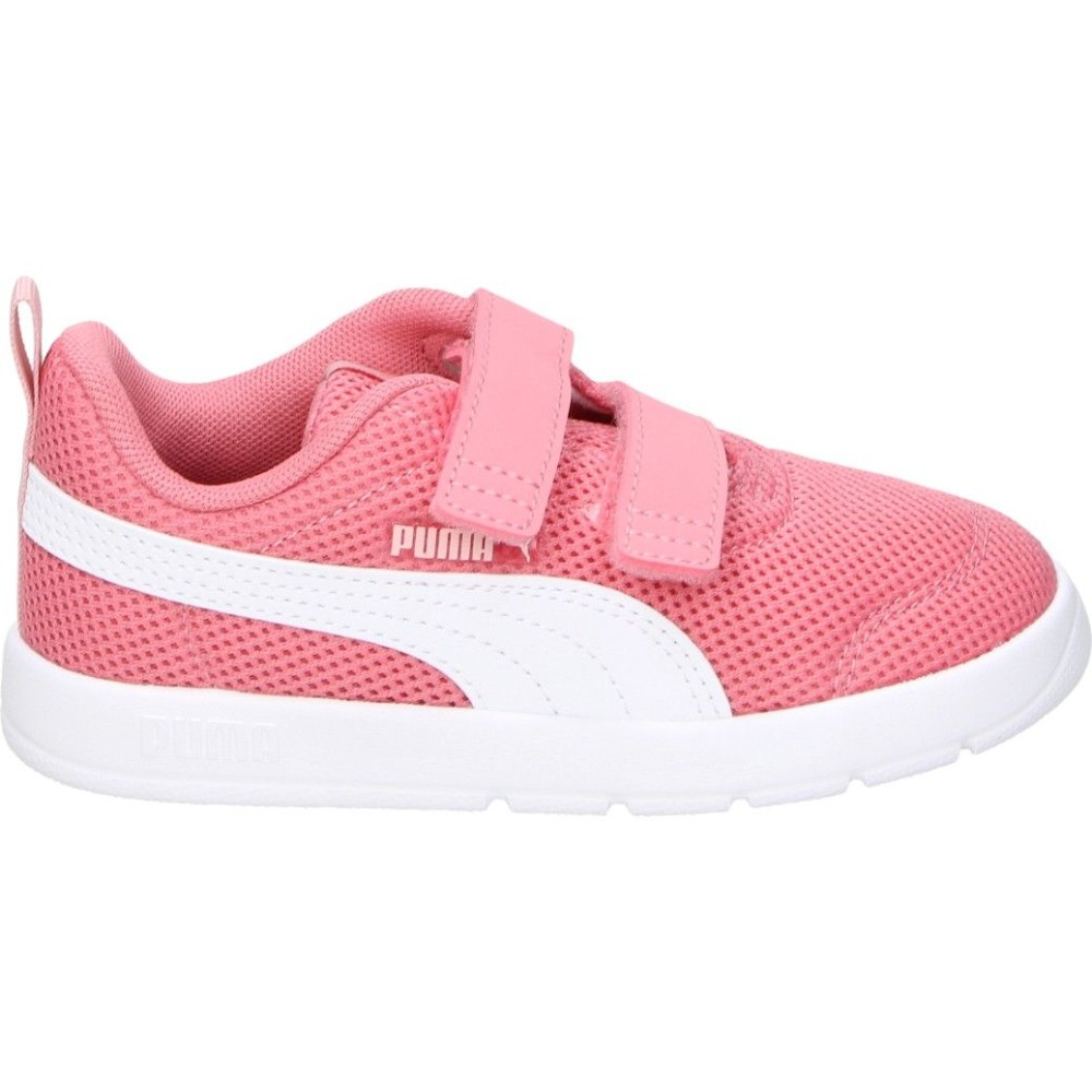 PUMA | Zapatillas Puma Courtflex V3 Mesh para Niña – Deportiva Rosa con Detalles en Blanco – Sneakers con Cierre de Doble Velcro – Estilo Casual – Cómodas y Ligeras – Versátiles – Modelo 398086-21