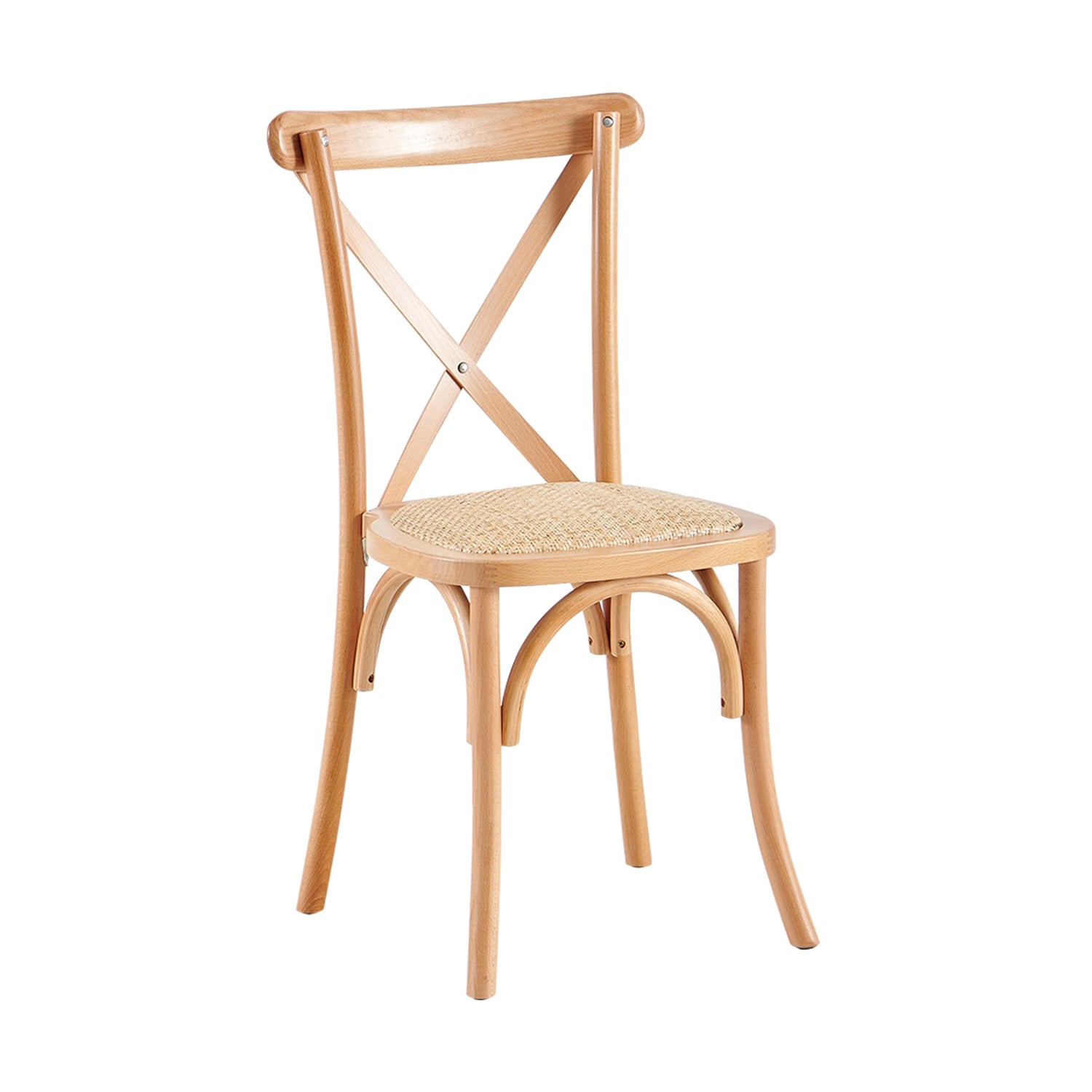 Set de 2 sillas de comedor en cruz natural y madera para hogar moderno mueble de almacenaje - Homekit