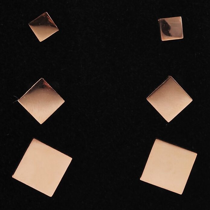 Akzent® Conjunto 3 Pares de Pendientes Rose Gold em Aço Inoxidável - 0219