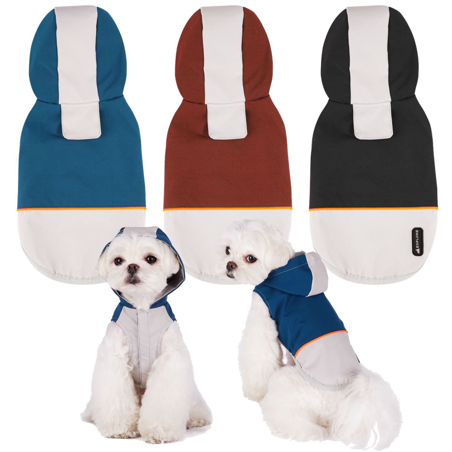 Chubasqueros Impermeables para Mascotas Perros Impermeables con Capucha Bolsillo para Perro Pequeño Mediano y Grande con Material 100% Poliéster