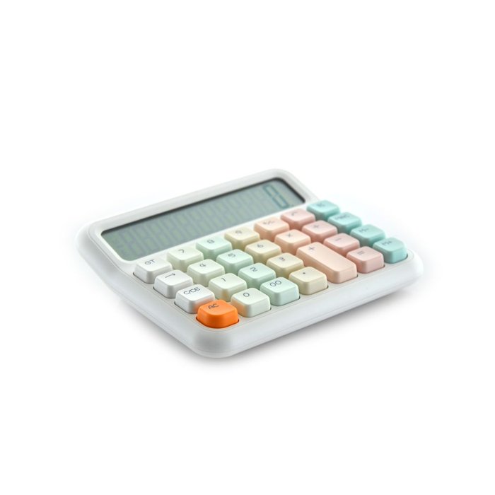 FRAGA CALCULADORA SOBREMESA SOFT COLOR BLANCO 12 DIGITOS TECLA XL CALCULADORA 17x16x4 Cms.