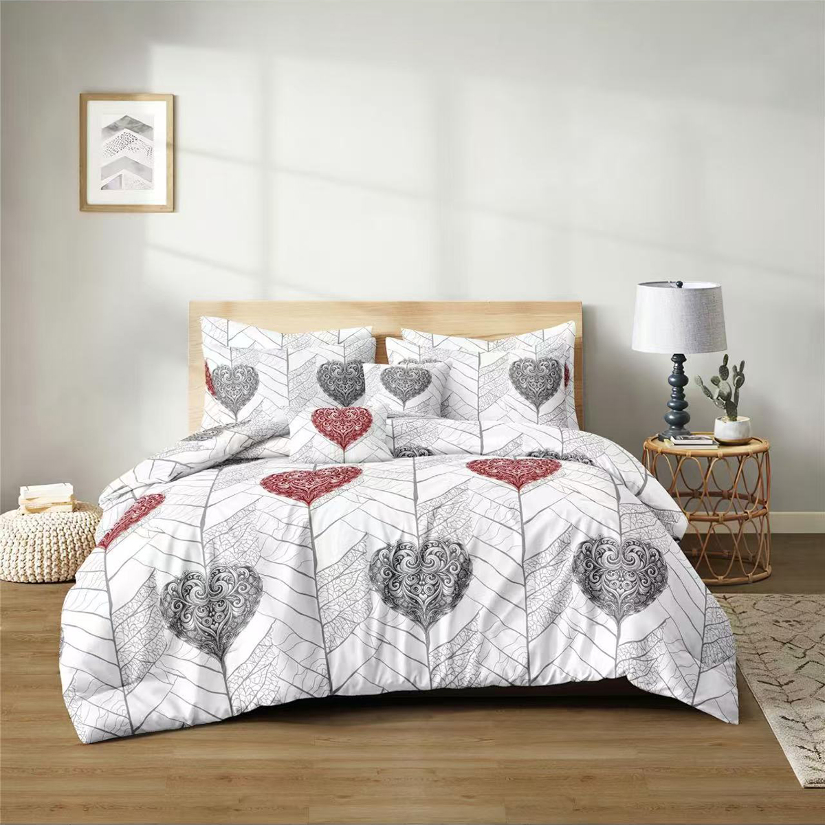 Juego de Funda Nórdica de 3 Piezas-Diseño Nórdico Moderno, Suave y Transpirable para Cama 90 Cama 105 Cama 135 Cama 150