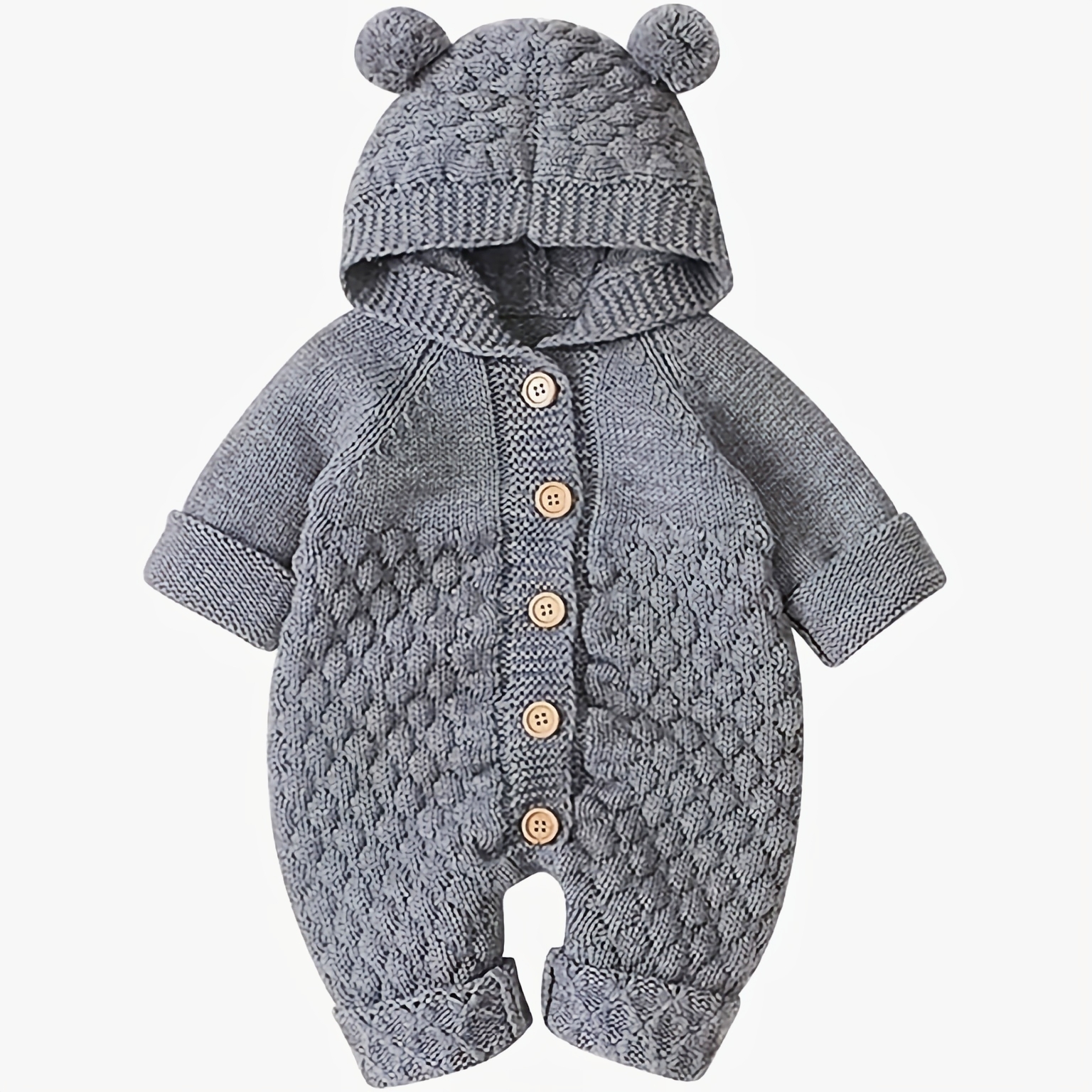 TK Mono de suéter con capucha para bebé niño y niña, conjunto tejido cálido y lindo