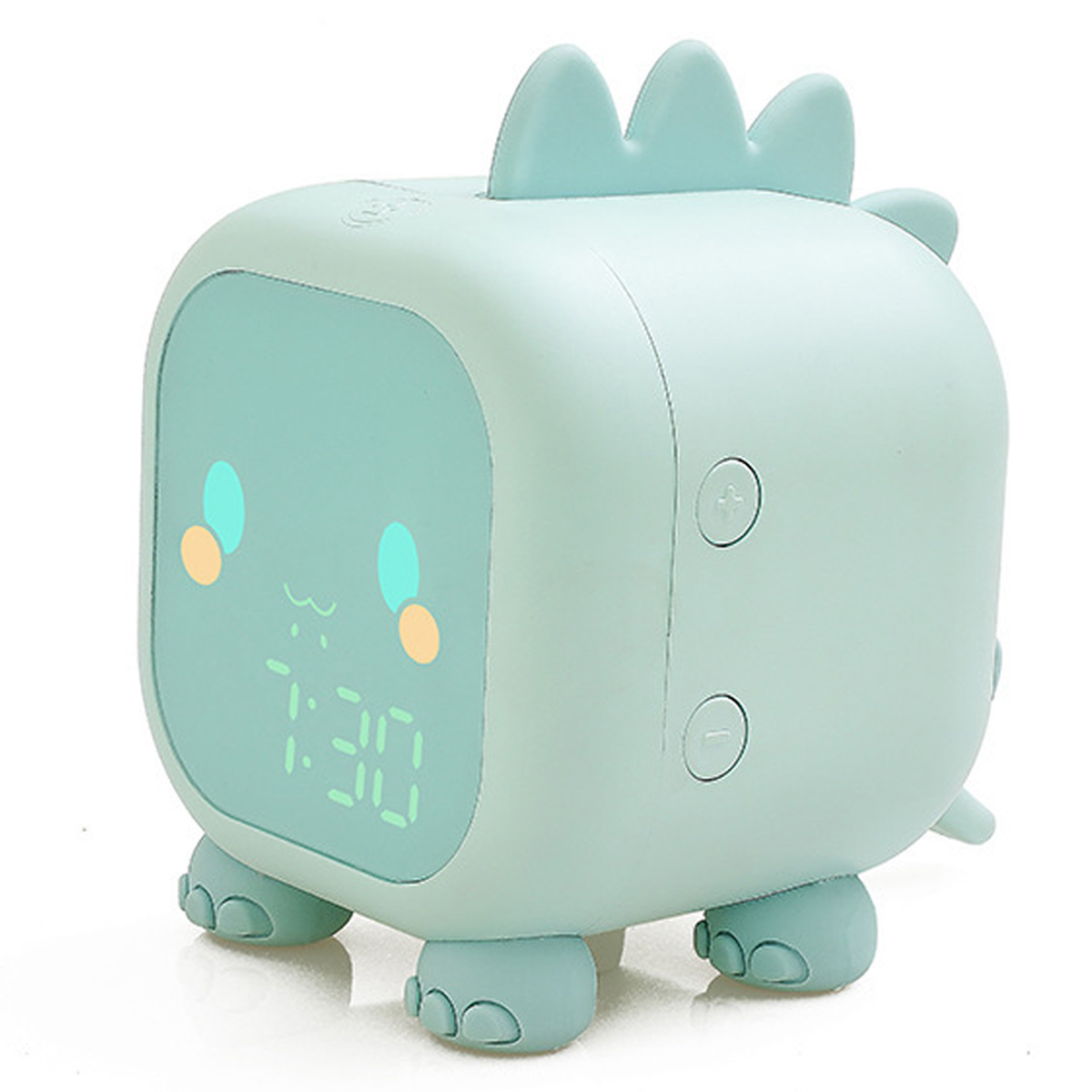 OmHome Reloj despertador de dinosaurio azul para niños con luz nocturna, reloj digital para niños
