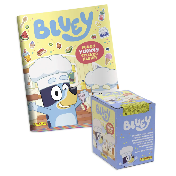 CROMOS Bluey Funny Yummy - Caja 36 sobres o Album + caja 36 sobres para elegir Colección Oficial Panini