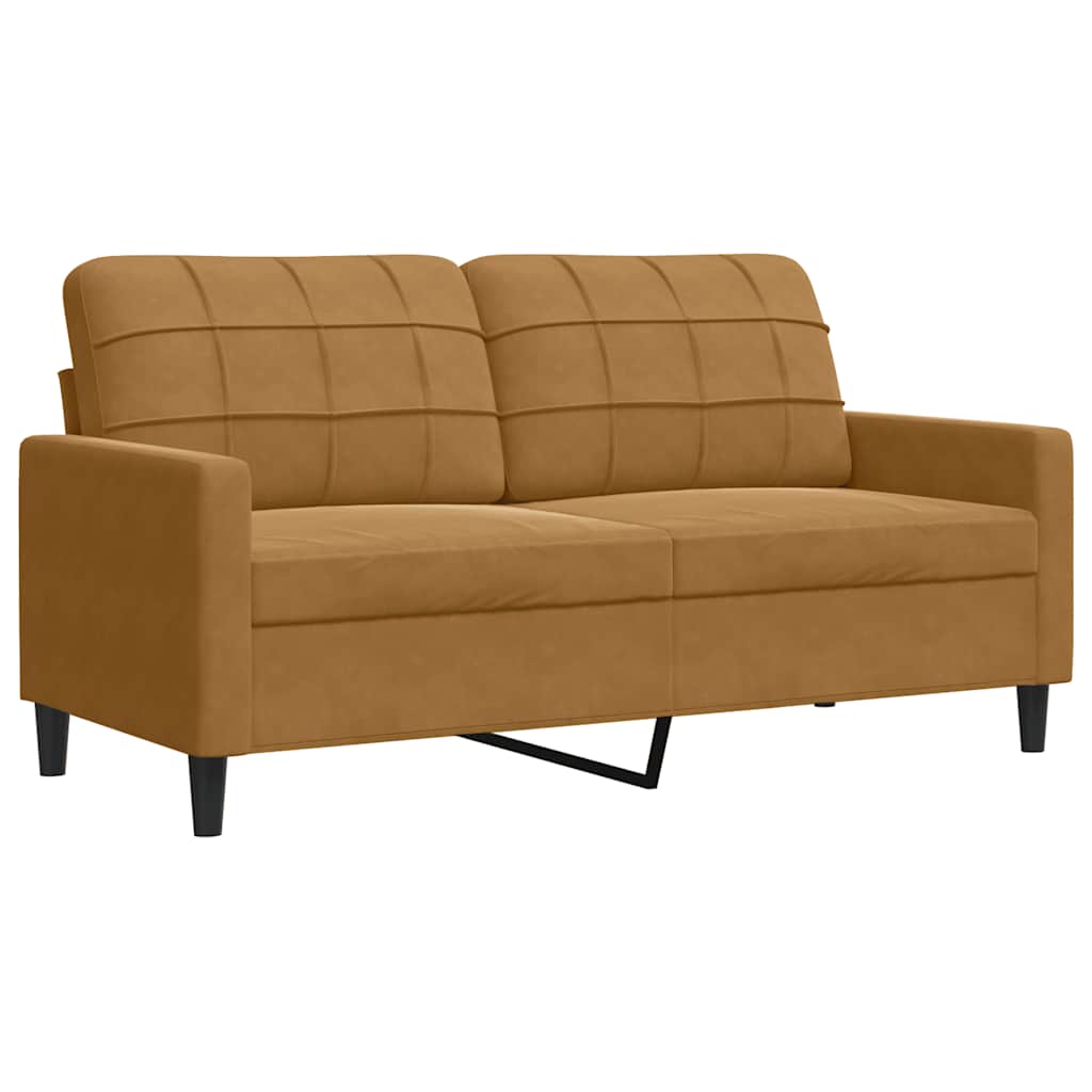 vidaXL Sofá de 2 plazas terciopelo marrón 140 cm