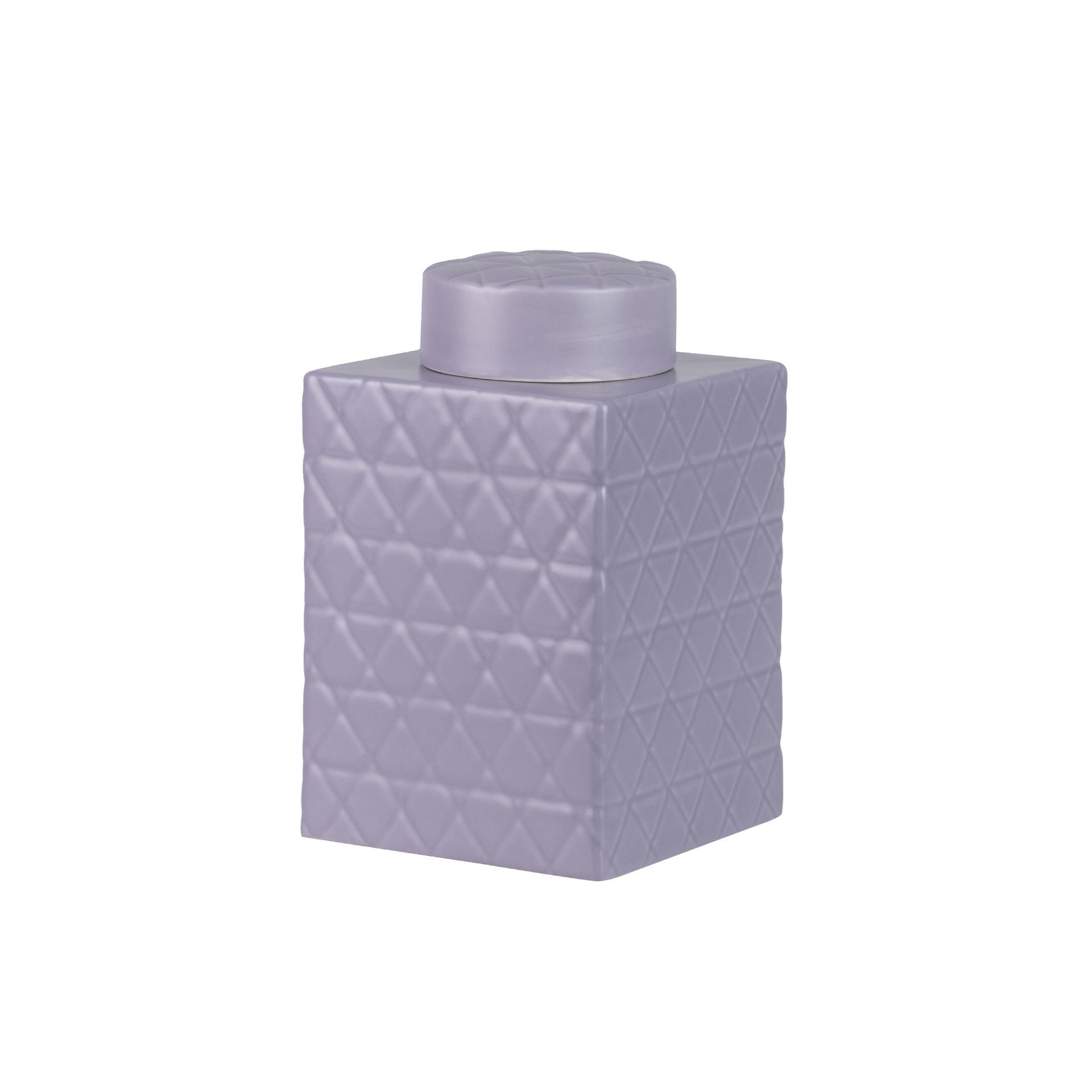 Tibor ceramica morado mate 16x16x26 cm , El mejor complemento para tu hogar.
