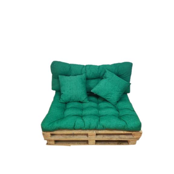 REINO MANSIDI - Juego de Cojines para Palets - Asiento y Respaldo + 2 Decorativos - Fácil de Limpiar - Relleno de Calidad - Fabricado en España