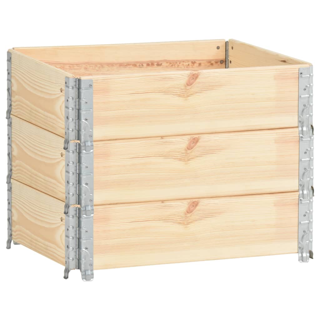 vidaXL Caja de Palés Jardinera Almacenar (3 unidades) Madera Maciza de Pino Dimensiones 50 x 100 cm, 60 x 80 cm, 100 x 100 cm y mas