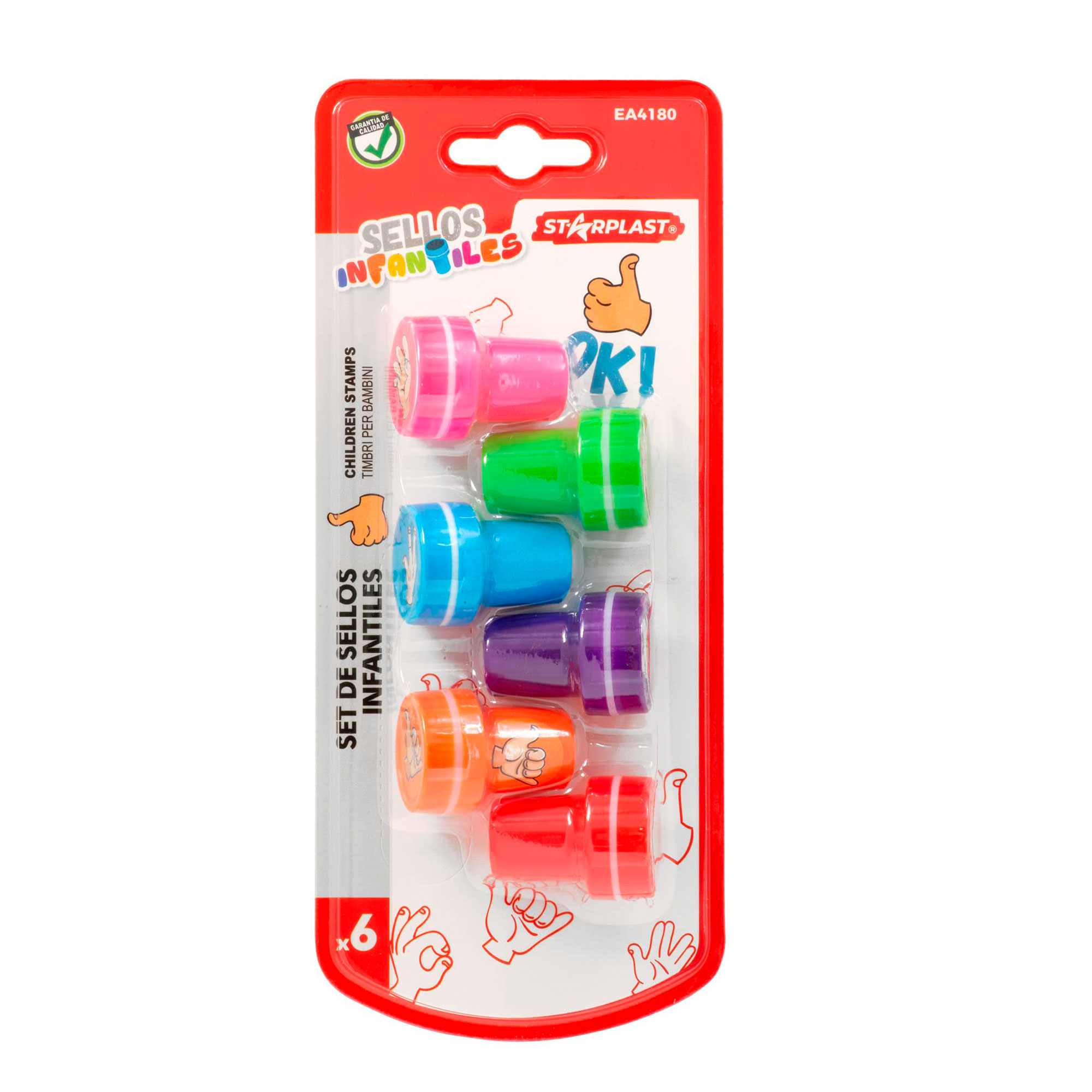 Starplast Pack 6 Sellos Infantiles 8 Diseños Apto Piel