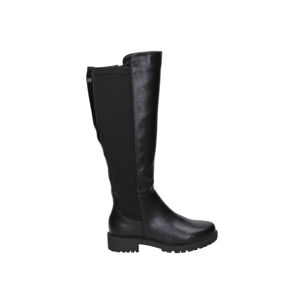 MTNG | Botas Planas Mustang Campa para Mujer – Botas Altas en Color Negro – Bota Hasta la Rodilla con Cremallera Lateral – Polipiel – Casual – Versátiles y Combinables – Modelo 52458