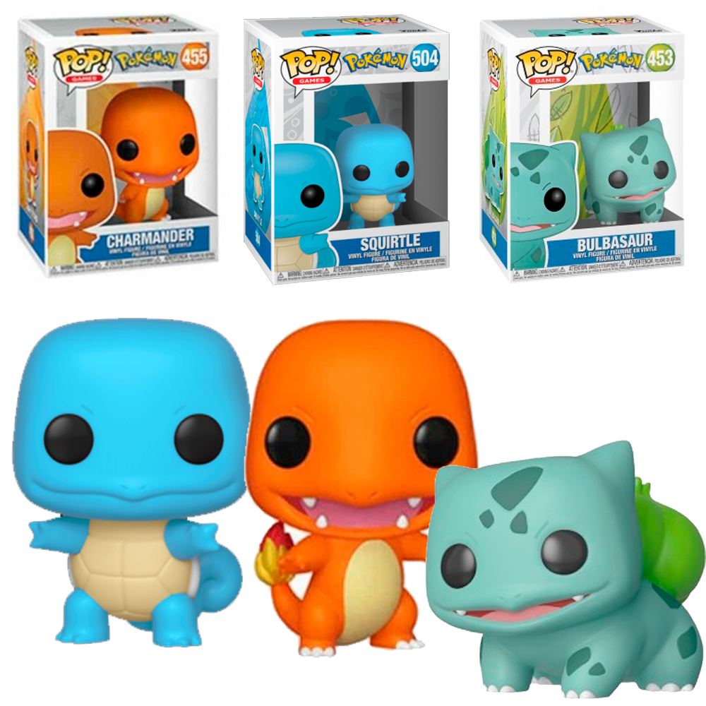 Funko Pack 3 funko Pokemon  Squirtle Bulbasaur  Charmander 453 455 504 ANime Pop Vinyl