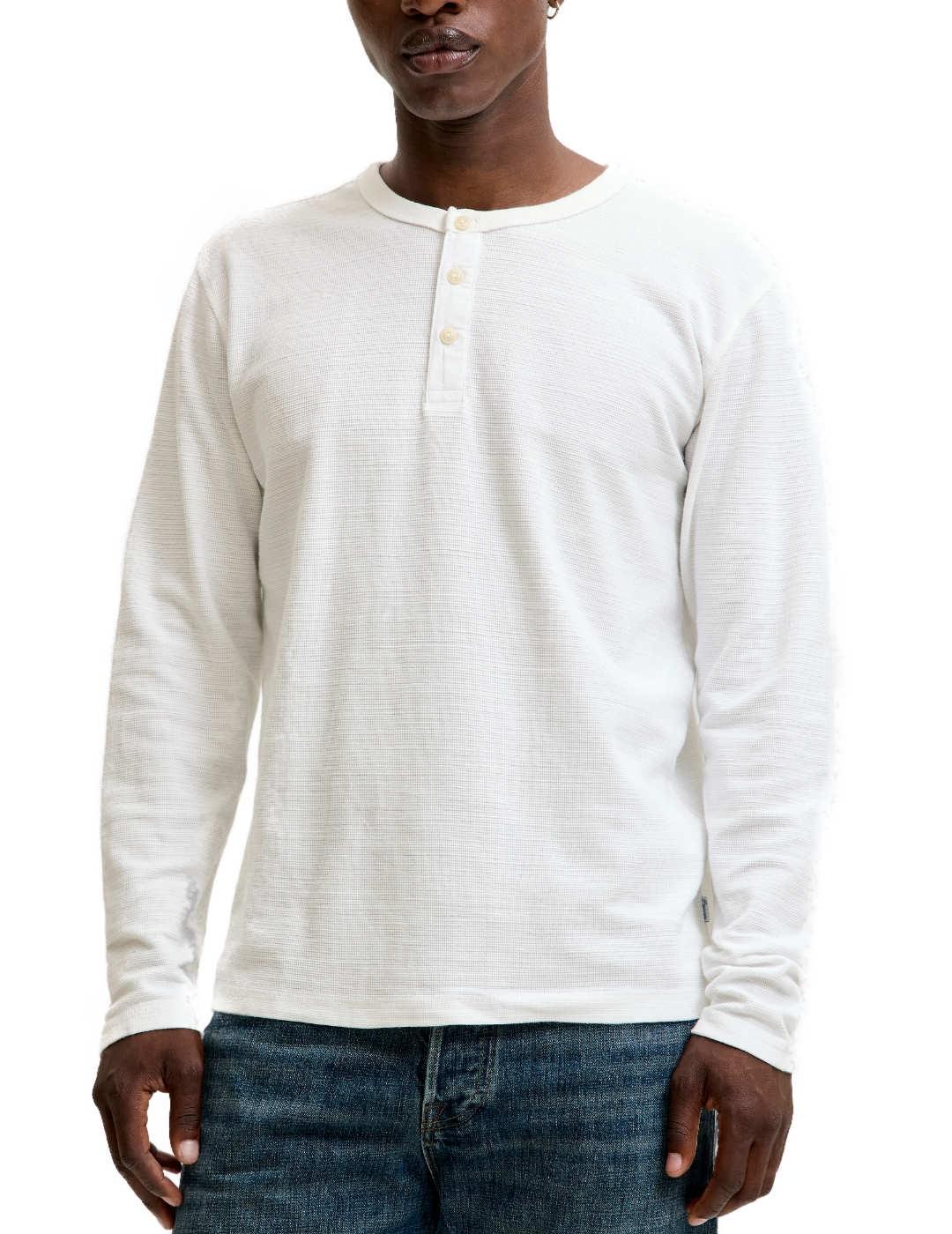 Camiseta Jack&Jones con blanco botones manga larga de hombre