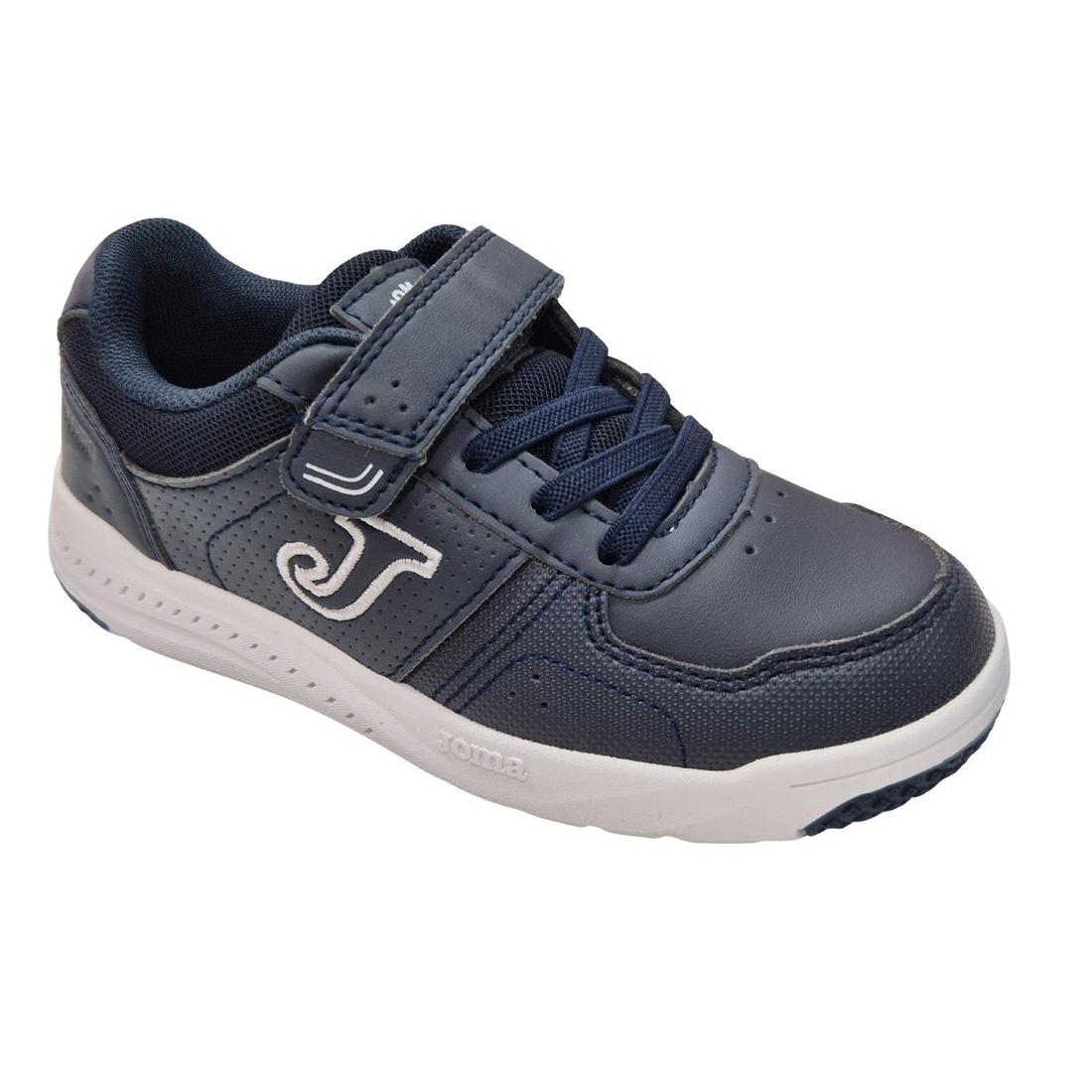 Zapatillas Deportivas Con Velcro Y Elasticos Para Niñas, Marca Joma, En Color Marino. Joma Harvard