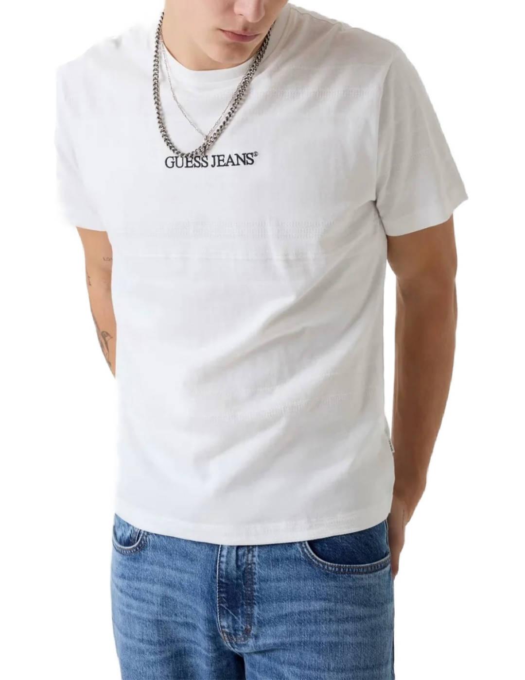 Camiseta Guess Jenas Reg Fit blanca manga corta para hombre