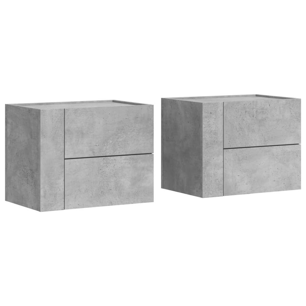 2 Mesitas de Noche Pared Vidaxl 45x30x35cm Blanco-Negro-Roble Sonoma
