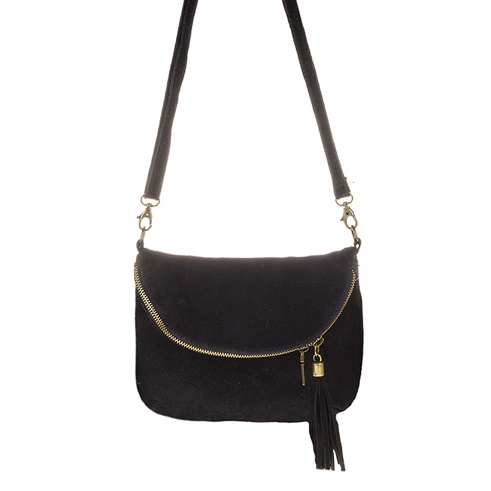 Firenze Artegiani. Cenerente Bolso bandolera Mujer.Piel auténtica Gamuza . Made in Italy. Vera Pelle Italiana.