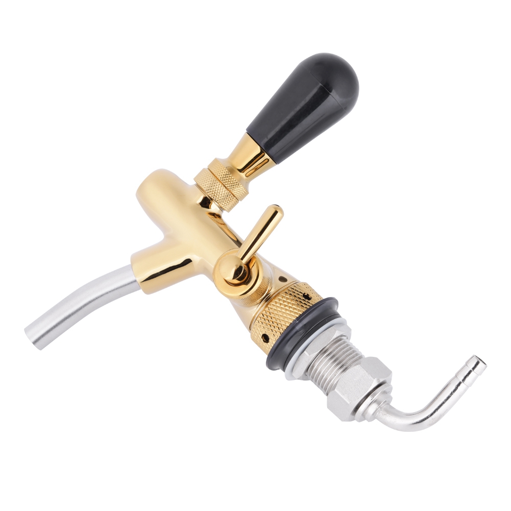 CA G5/8 de inoxidable Maple, Grifo de cerveza ajustable, Barra para el hogar (dorado)