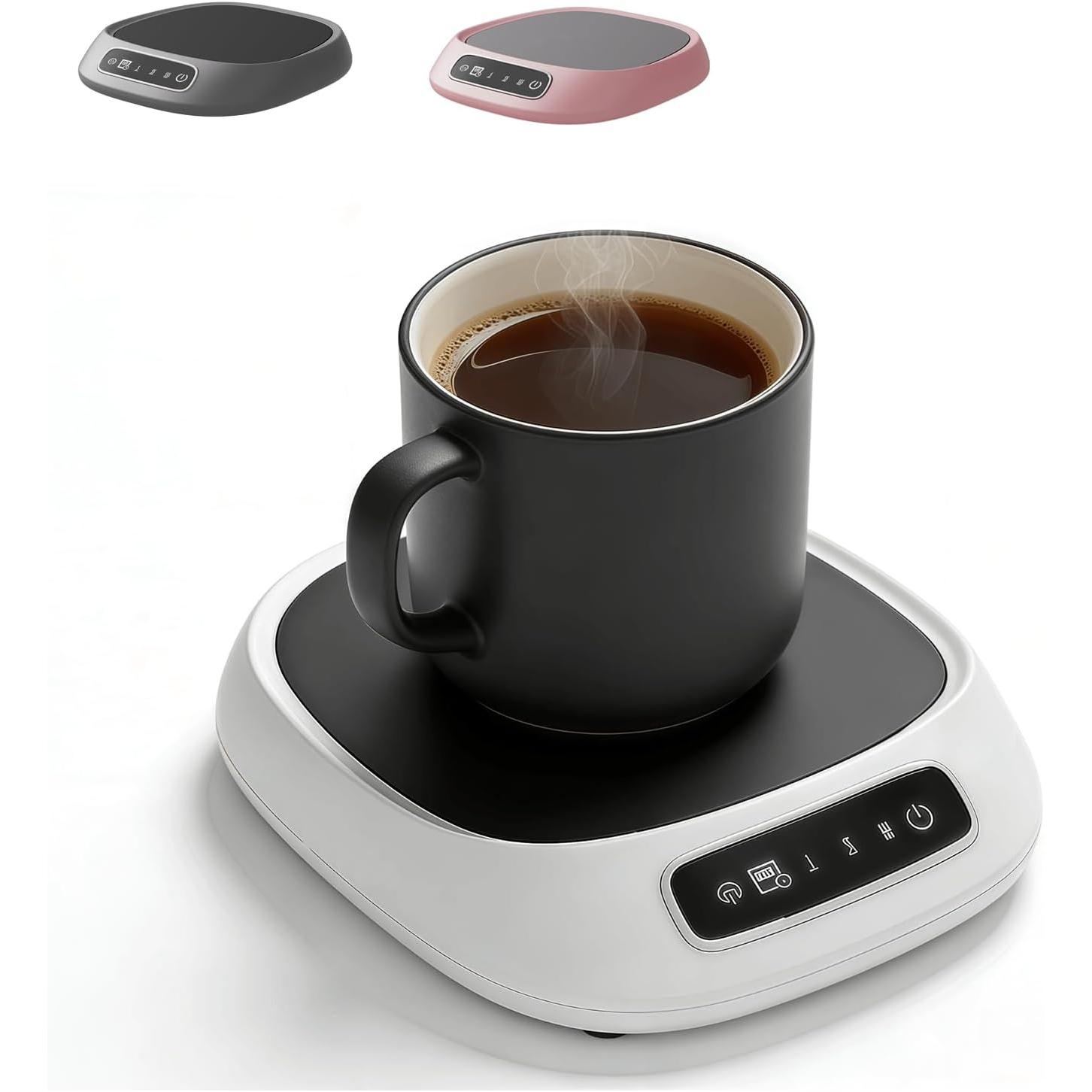 Calentador de taza de café con temporizador, calentador de taza de café USB para escritorio, calentador de tazas sin cable, tres vasos eléctricos ajustables