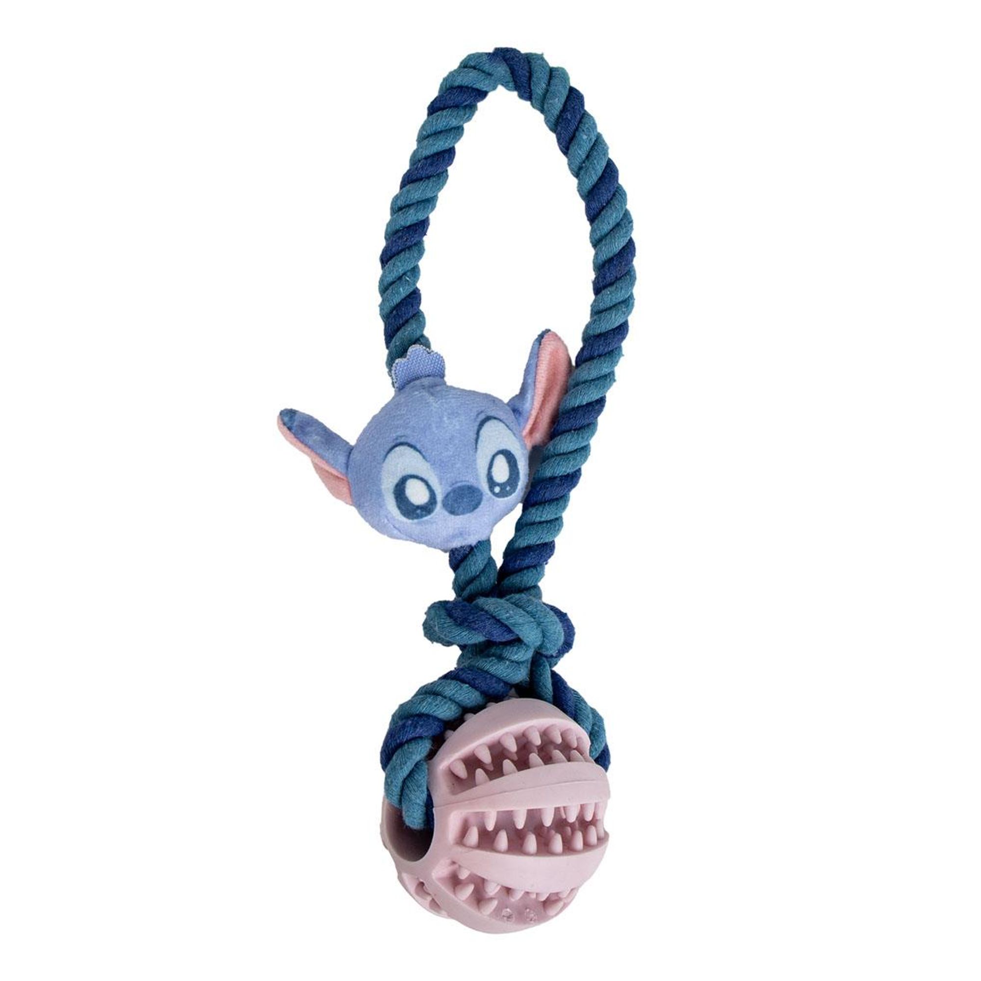 Juguete de Cuerda para Perro con Figura de Stitch, Cuerda Resistente y Bola Texturizada, Diseño Temático Disney, Ideal para Juego Interactivo y Masticación