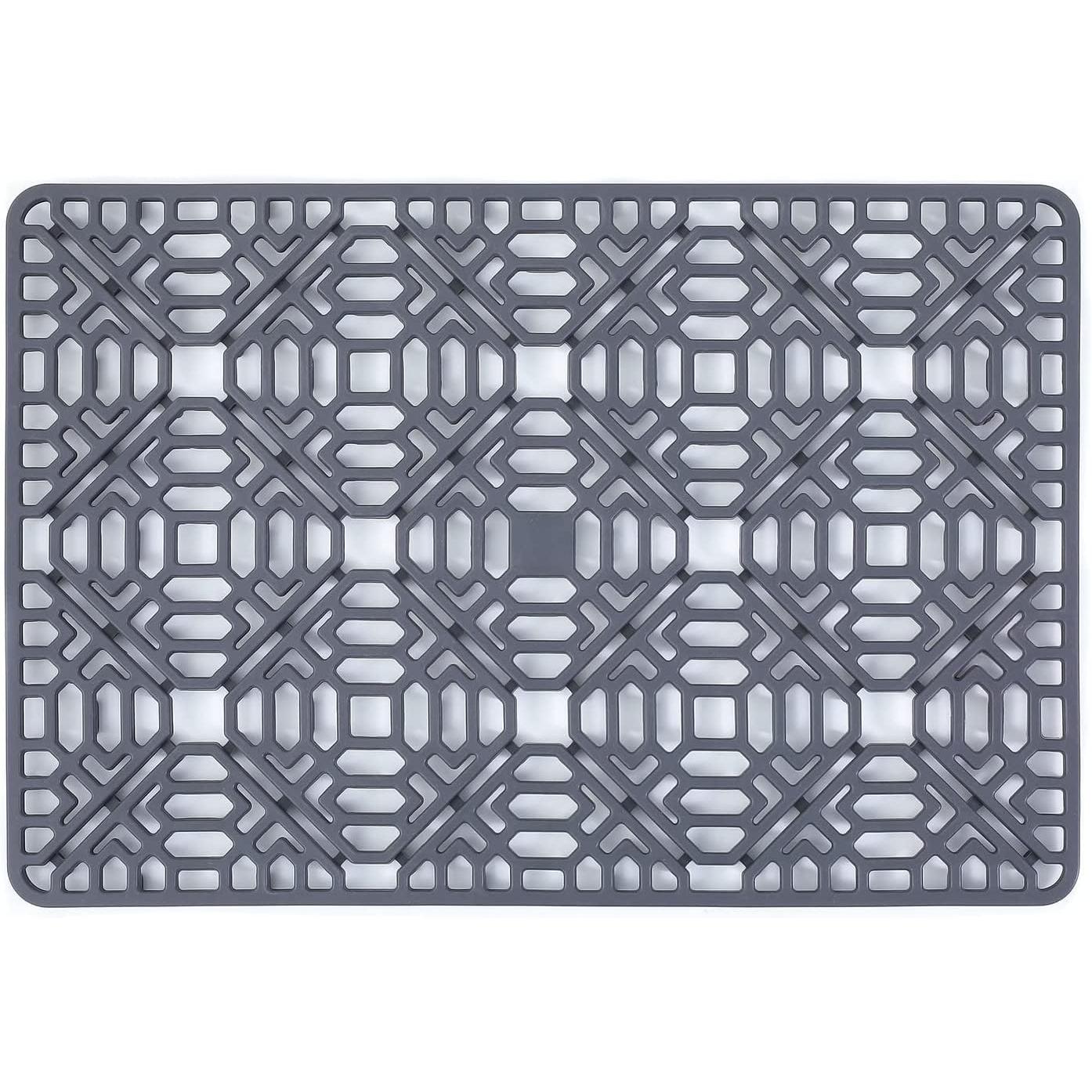 TK SSIT Tapete para Fregadero Plegable de Silicona Antideslizante Resistente Al Calor Gris