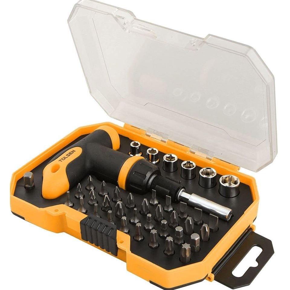 Pack 32 puntas y 6 cabezales llaves tubo, estuche