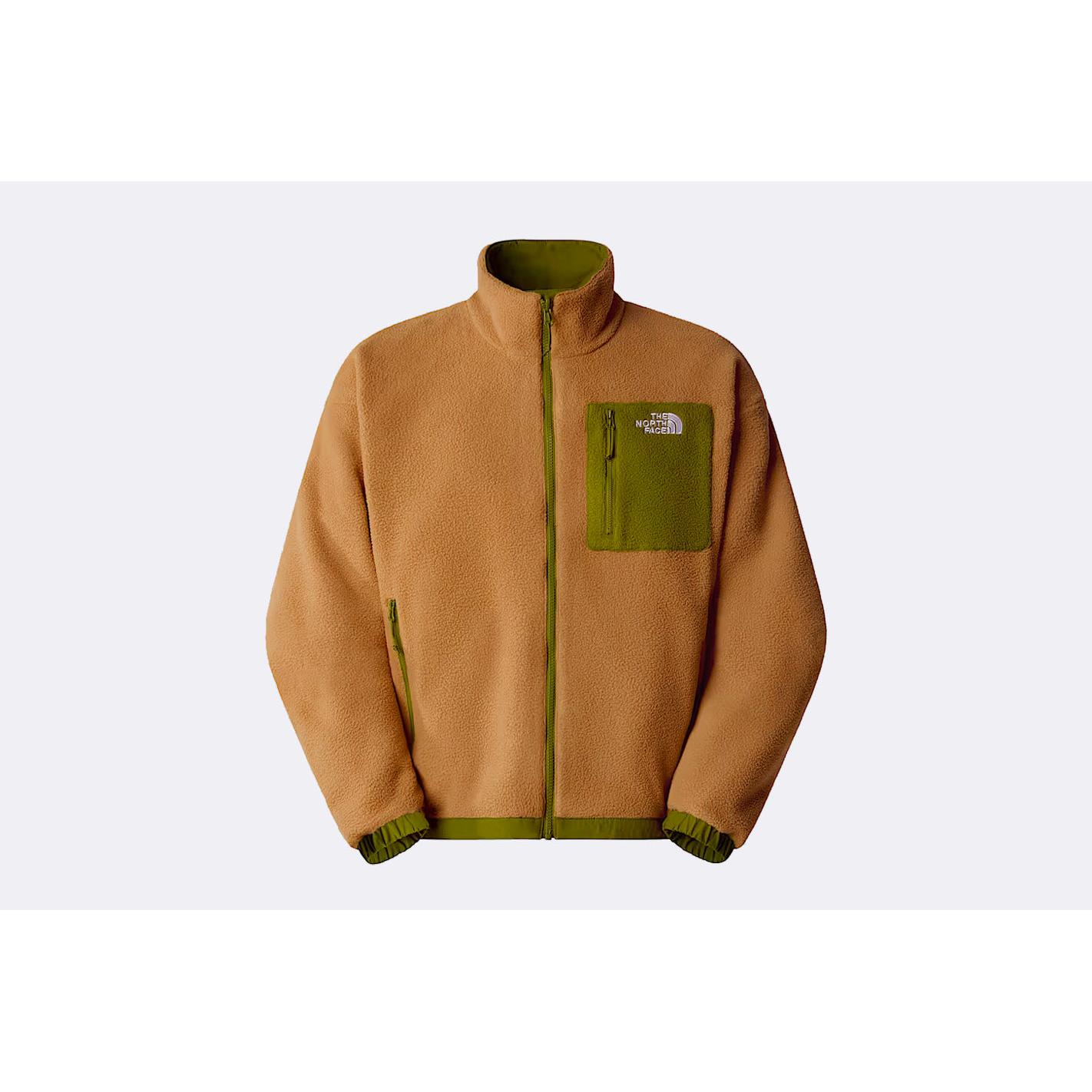 The north face reversible yumiori fleece jacket green brown men
