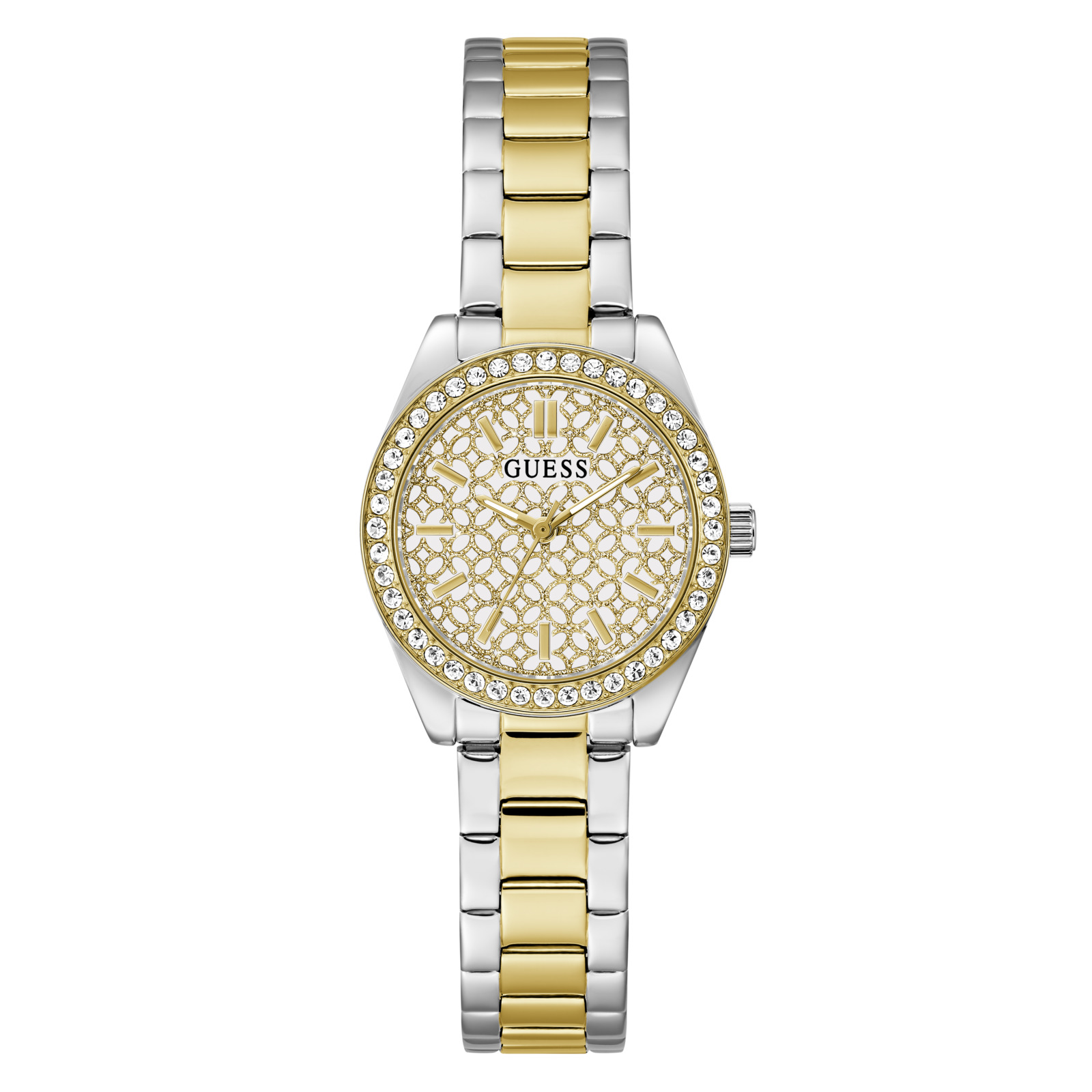 Guess Reloj Mujer Caja De Acero Pulsera Acero De Color Bicolor Resistente Al Agua 3 Atm Gw1100l3